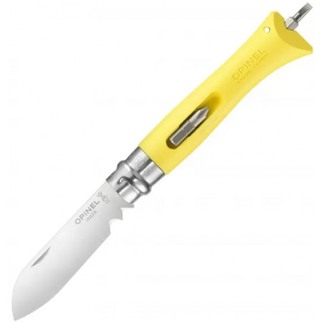 Нож складной Opinel DIY 09, нержавеющая сталь, полимер, сменные биты,жёлтый