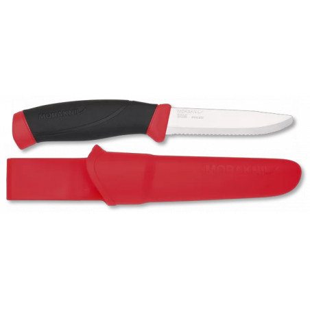 Нож Morakniv Companion Rescue SRT Safe, серейтор, сигнальный красный