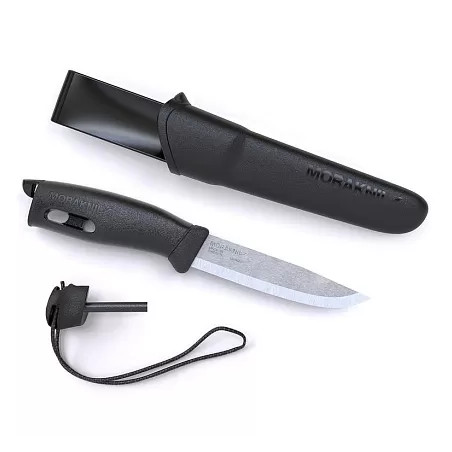 Нож Morakniv Companion Spark, с огнивом, чёрный