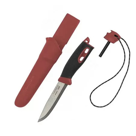 Нож Morakniv Companion Spark, с огнивом, бордовый