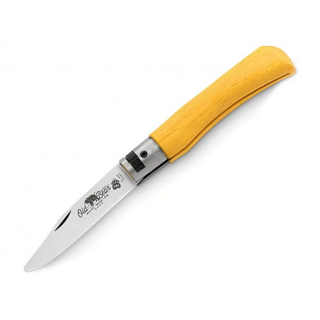 Нож складной Old Bear OBy-Old Bear Young S, W1.4060, Satin, жёлтый ламинат