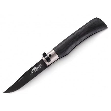 Нож складной Old Bear Total Black M, сталь 1.4060, PTFE, чёрный ламинат