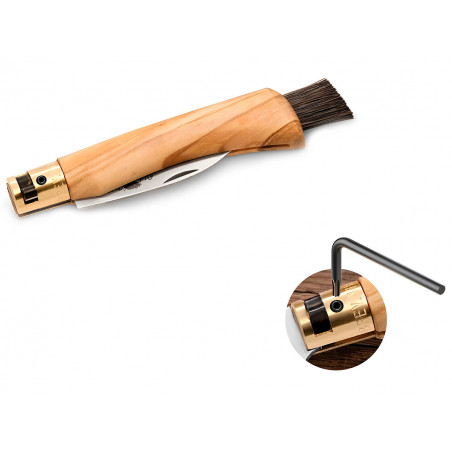 Нож складной Old Bear Mushroom, грибной, W1.4060, Satin, оливковое дерево