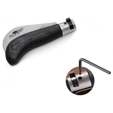 Нож складной Old Bear Pruning S, сталь 1.4060, Satin, чёрный ламинат