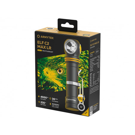 Фонарь Armytek Elf C2 Max LR USB-C 4500 lm дальнобойный свет белый