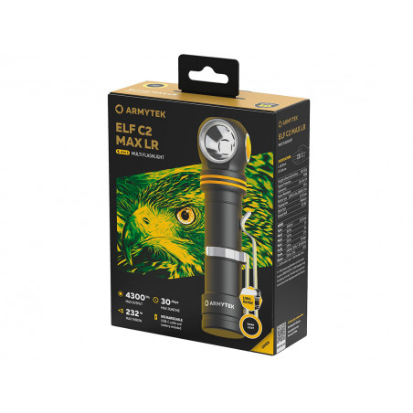 Фонарь Armytek Elf C2 Max LR USB-C 4300 lm дальнобойный свет тёплый