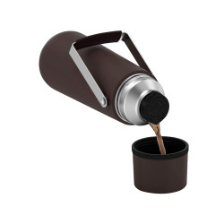 Термос THERMOS GUARDIAN TS-2409 BK 1.2L, поворотная ручка, коричневый