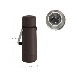 Термос THERMOS GUARDIAN TS-2409 BK 1.2L, поворотная ручка, коричневый
