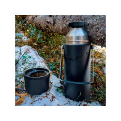Термос THERMOS GUARDIAN TS-2409 BK 1.2L, поворотная ручка, коричневый