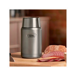Термос для еды THERMOS ICON IS-301 MS 0,71L, складная ложка, стальной