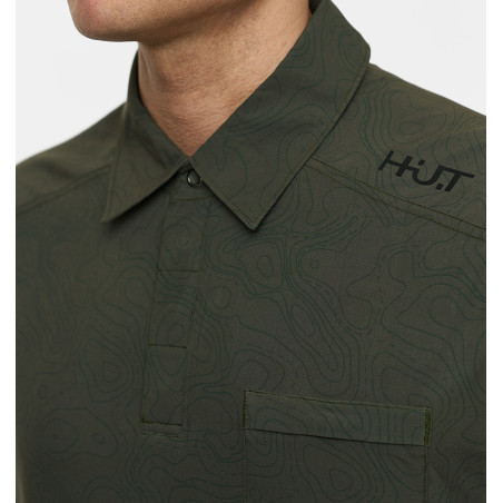 Поло мужское H.U.T. Kevat, Print Geo, хаки