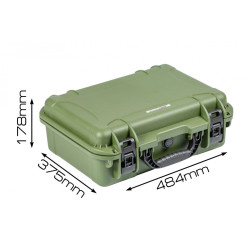 Кейс пластиковый OffRoadTeam Серия-Element модель EL613310 ЗЕЛЕНЫЙ, внутренние размеры 442x303x160мм, IP65