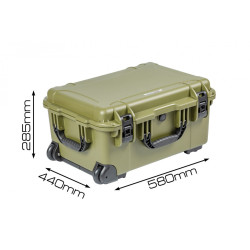 Кейс пластиковый OffRoadTeam Серия-Element модель EL613620 зеленый, внутренние размеры 508x356x254мм, IP65, с колесами