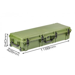 Кейс пластиковый OffRoadTeam Серия-Element модель EL614220 ЗЕЛЕНЫЙ, внутренние размеры 1130x362x220мм, IP65, с колесами