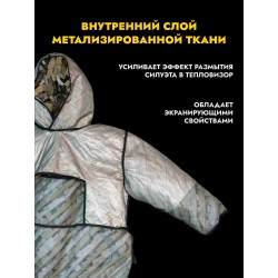 Маскировочный костюм от тепловизора ДРЕВОЧ, Пепел плюс