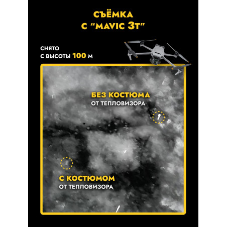 Маскировочный костюм от тепловизора ДРЕВОЧ, Снег