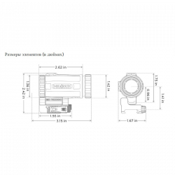 Комплект коллиматор AEMS Pro X2 GR, зеленая марка и 3-х кратный увеличитель HM3XT