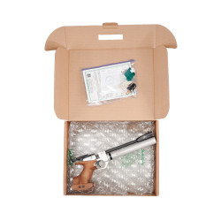 Пневматический PCP пистолет Атаман AP16 Sport Silver кал. 4,5 Pellet (Орех)
