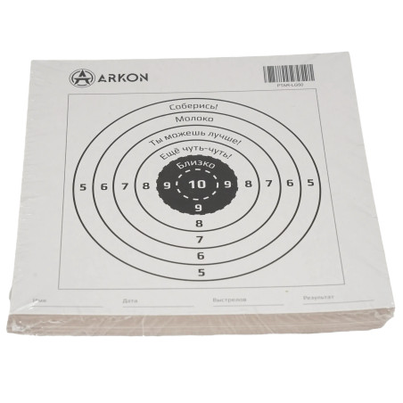 Мишень ARKON для пневматики с надписями (50 шт./уп.)