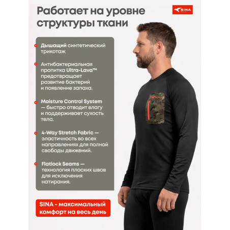 Комплект термобелья ОРИОН (Active Skin) Черный карбон