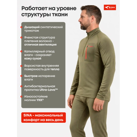 Комплект термобелья МАРС (Thermo Skin) Оливковый тис