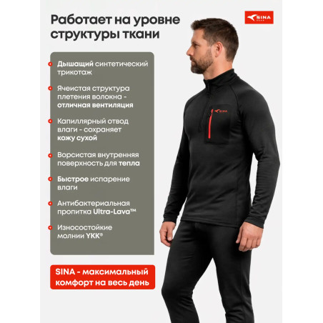 Комплект термобелья МАРС (Thermo Skin) Черный карбон